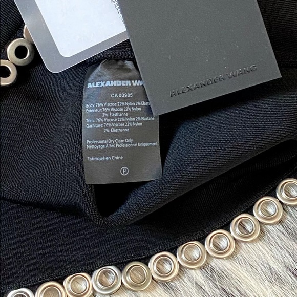 ALEXANDER WANG RIVET ADORNED MINI CAMI DRESS, SZ XS BLACK - Picture 8 of 11